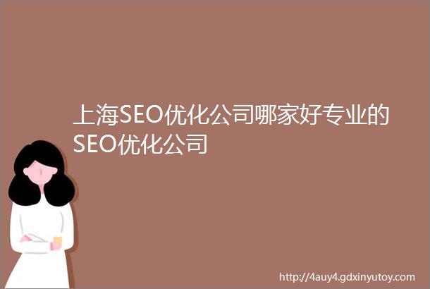 上海SEO优化公司哪家好专业的SEO优化公司